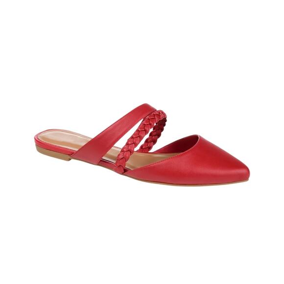 Journee Collection Women's Olivea Braided Slide Mules Red Size 10 N - Picture 1 of 4